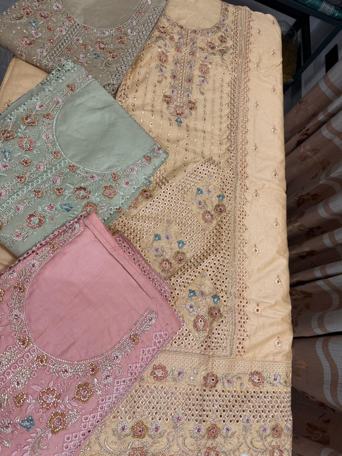 BI-002-B Elegant Silk-Blend 3-Piece Shalwar Kameez view 6