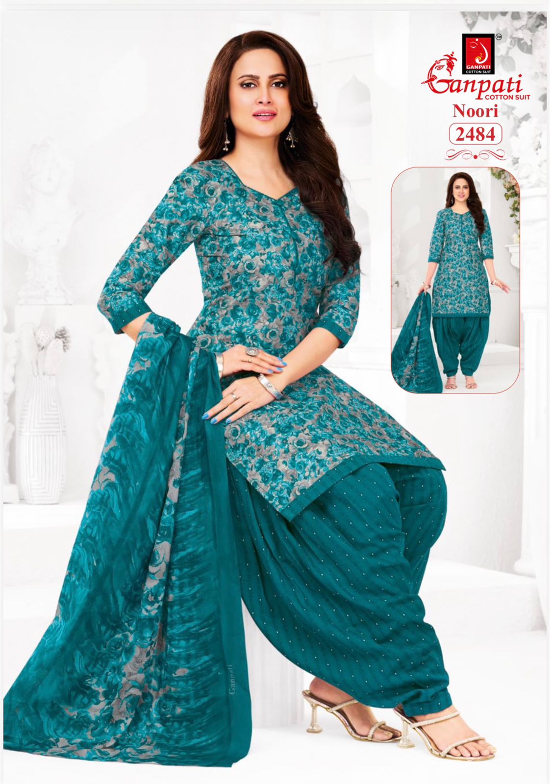 Ganpati Noori cotton 24 view 2