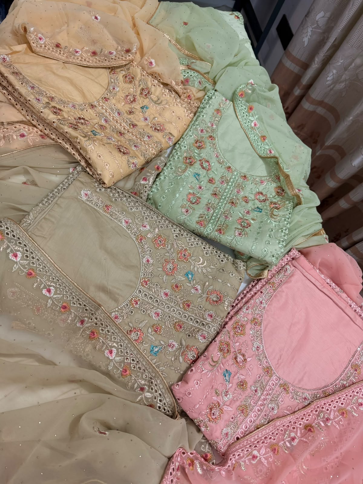 BI-002-B Elegant Silk-Blend 3-Piece Shalwar Kameez view 7