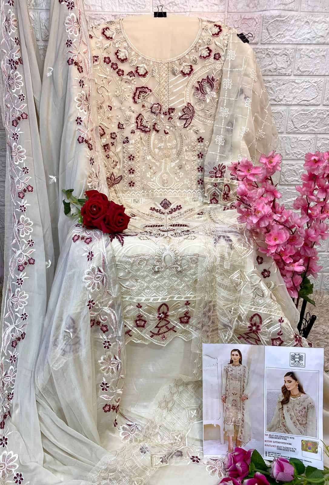 Mushq M 258 Colors Festive Wear Style Designer Pakistani Suit Wholesalers view 8