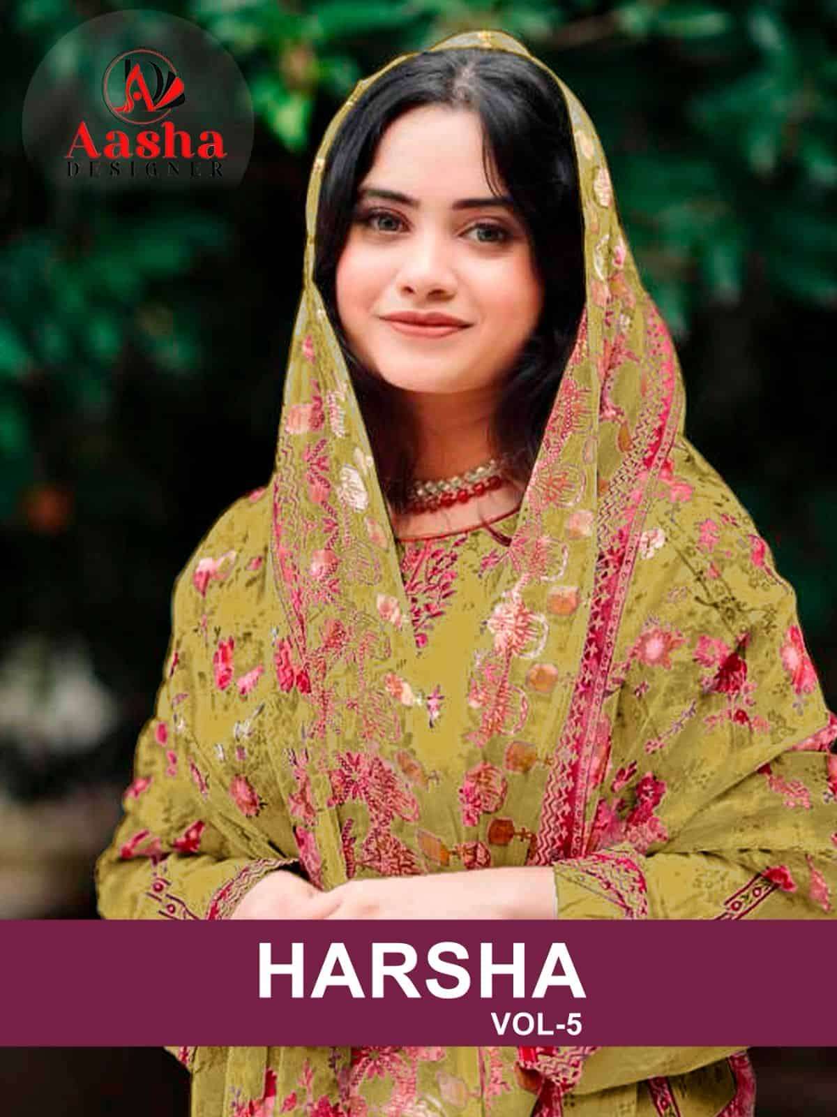 Aasha Designer Harsha Vol 5 Cotton Embroidered Salwar Suit Wholesalers view 10