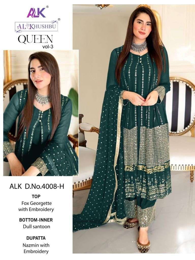 Al Khushbu Queen Vol 3 Pakistani Designer Suit view 4