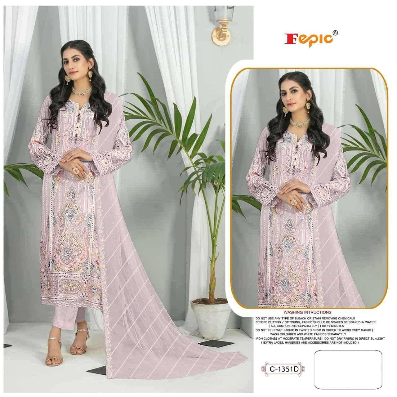 Fepic C 1351 Colors Festive Wear Style Latest Designer Pakistani Suit Exporters view 3