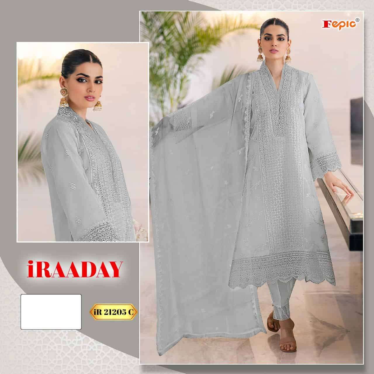 Fepic IR 21205 C Pakistani Style Designer Unstitched Suit Ensemble