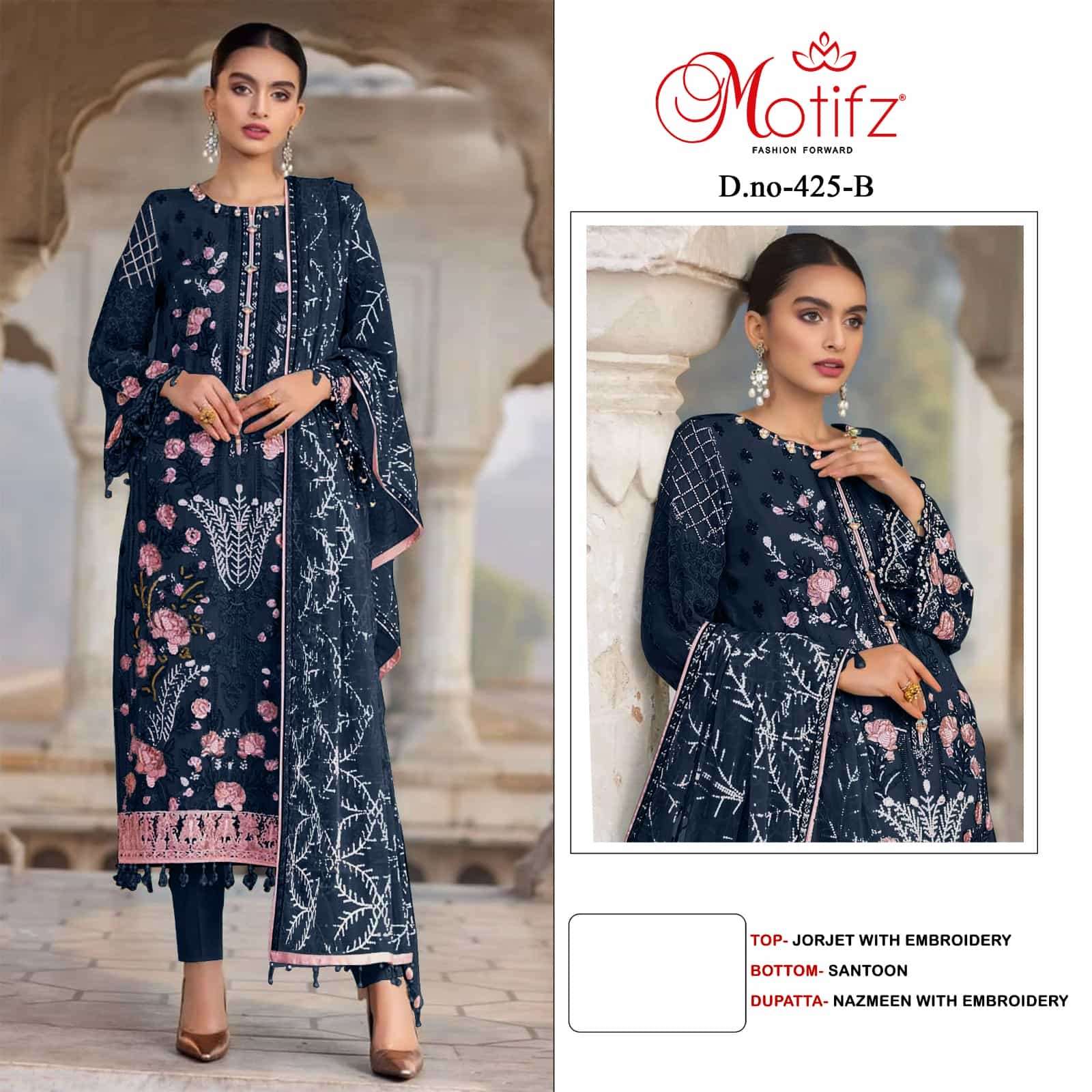 Motifz 425 Colors Festive Wear Style Designer Pakistani Salwar Suit Wholesalers view 2