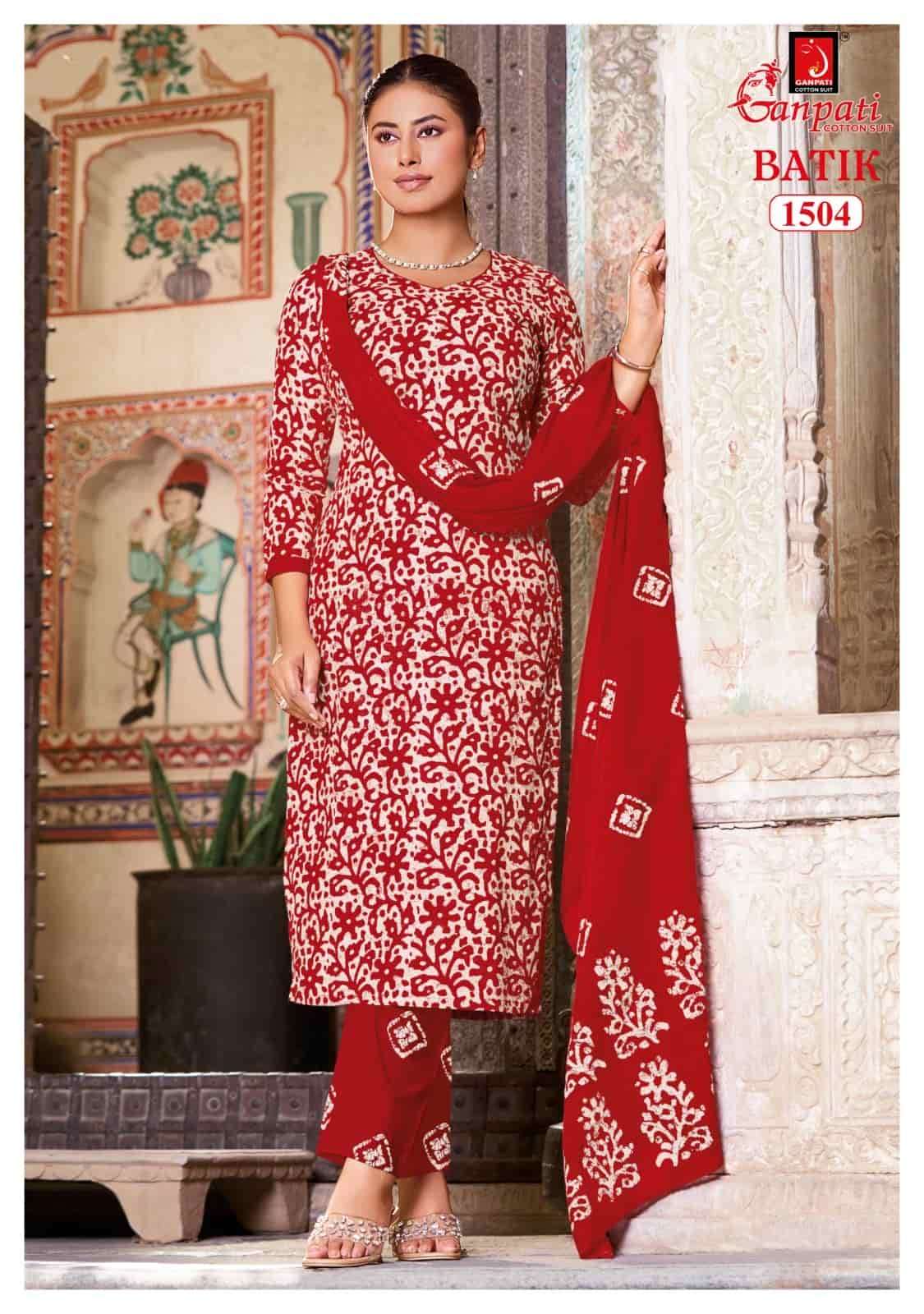 Ganpati Batik With Pant Vol 15 Unstitch Cotton Ladies Dress view 8