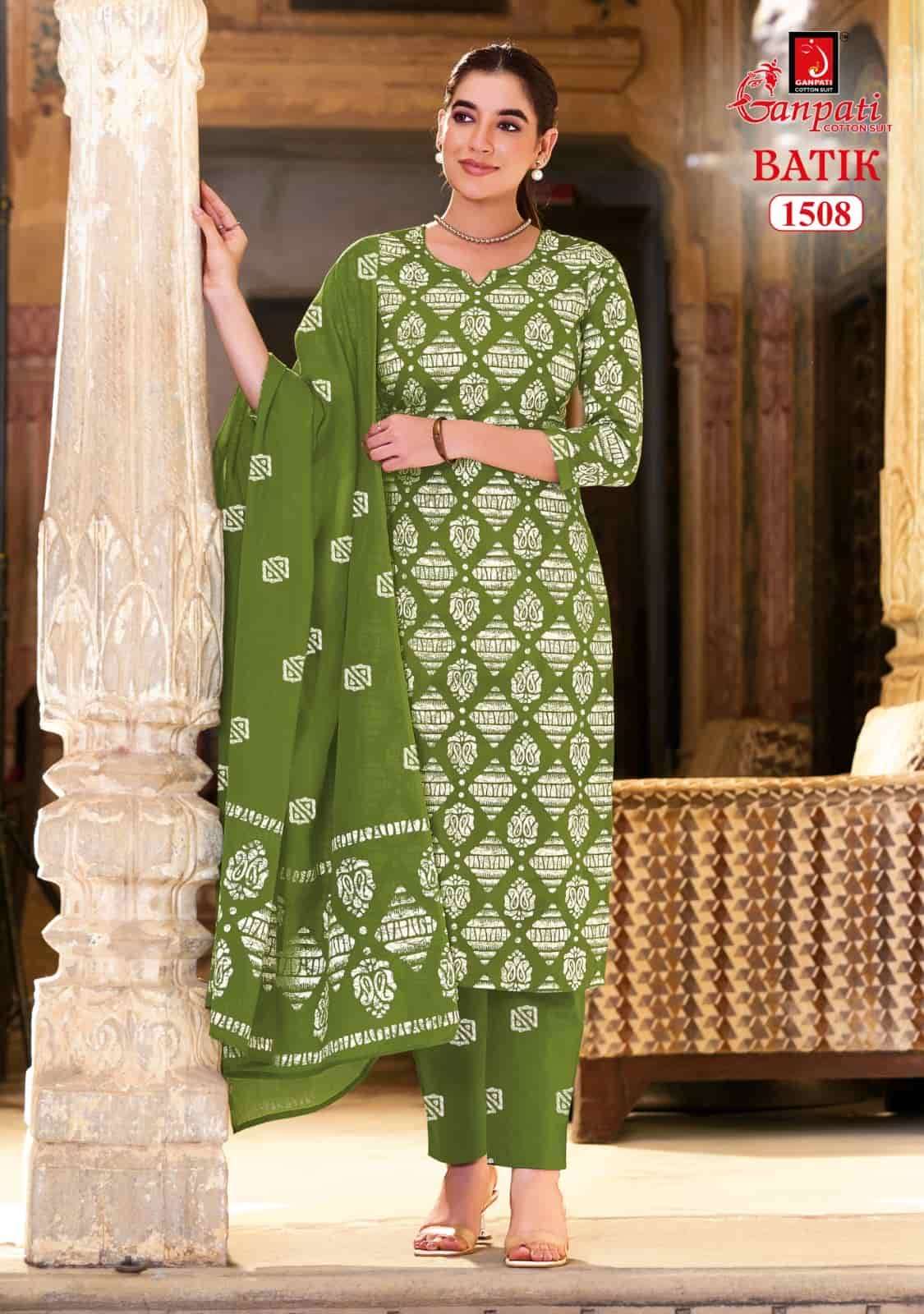 Ganpati Batik With Pant Vol 15 Unstitch Cotton Ladies Dress view 6