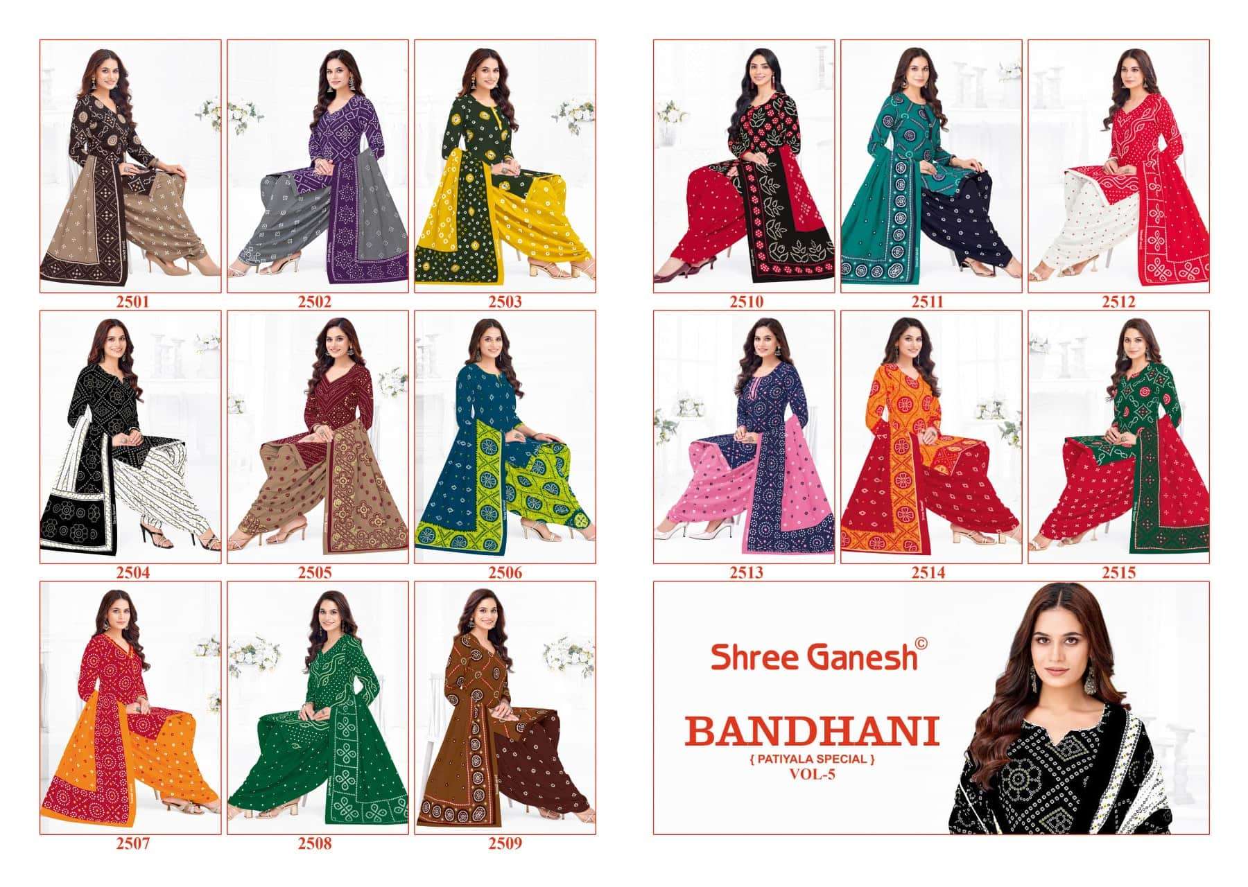 Shree Ganesh Bandhani Vol 5 Heavy Cotton Bandhani Suit view 2