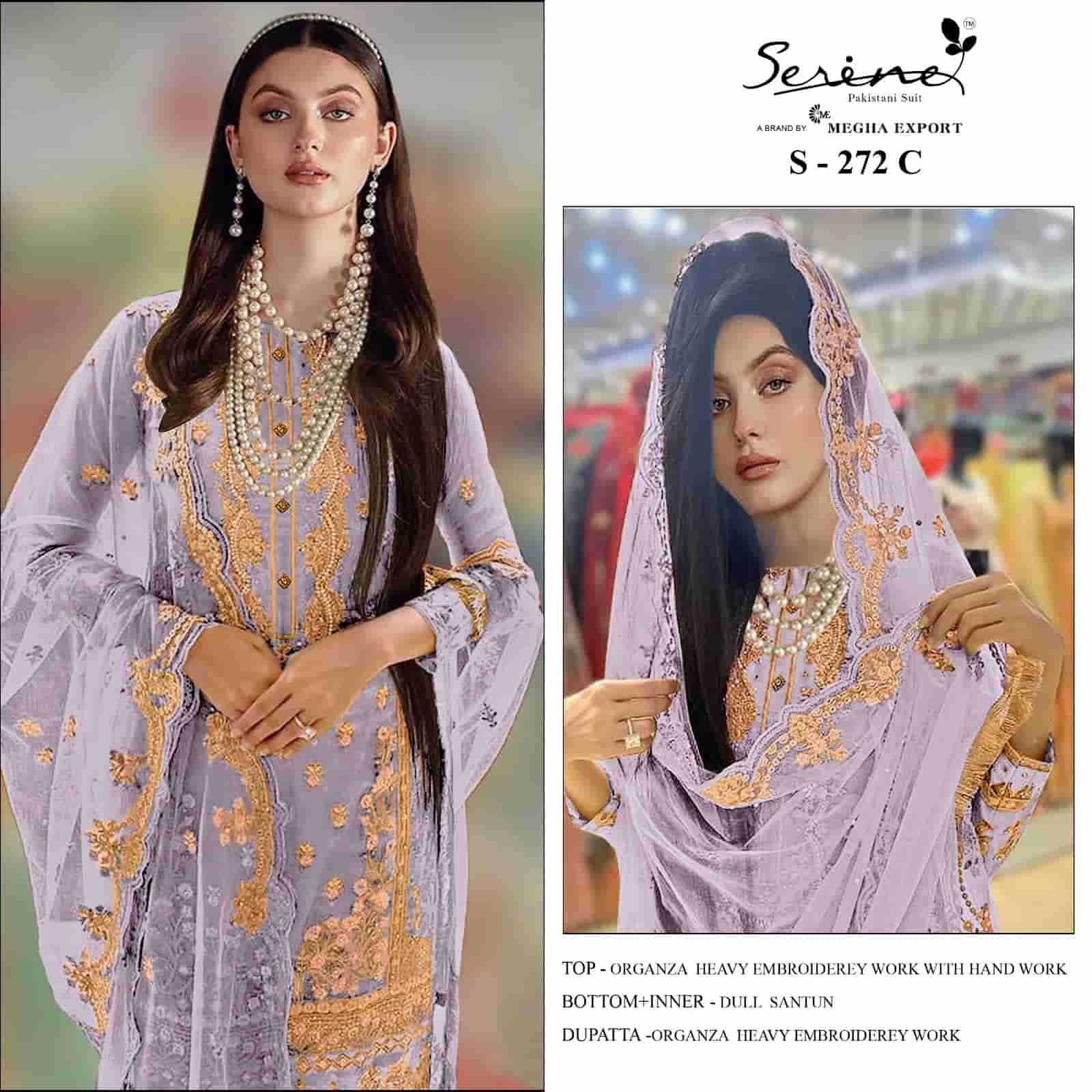Serine Heavy Embroidered Organza Pakistani Suit view 3