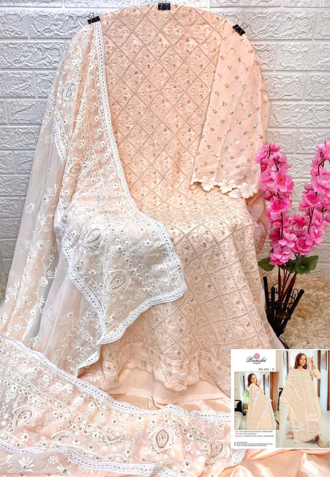 Ramsha R 495 Colors Georgette Pakistani Salwar Suit view 8