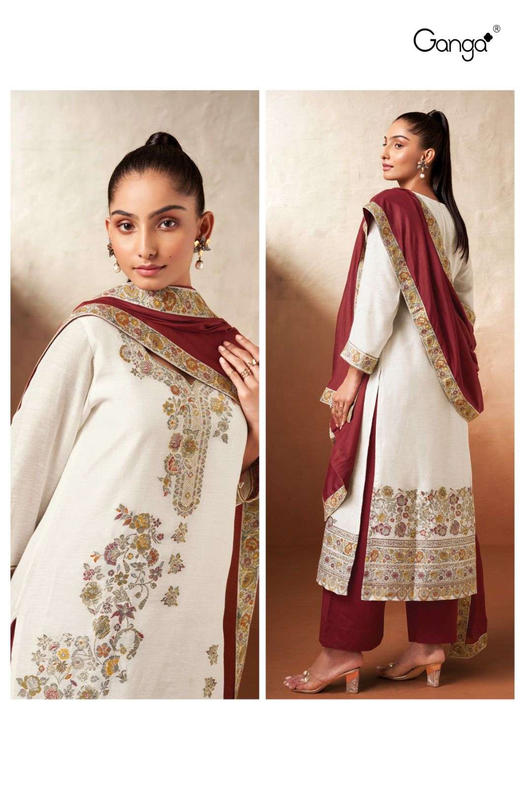 Ganga Eha 2584 Fancy Viscose Jacquard Dress Premium Collection view 3