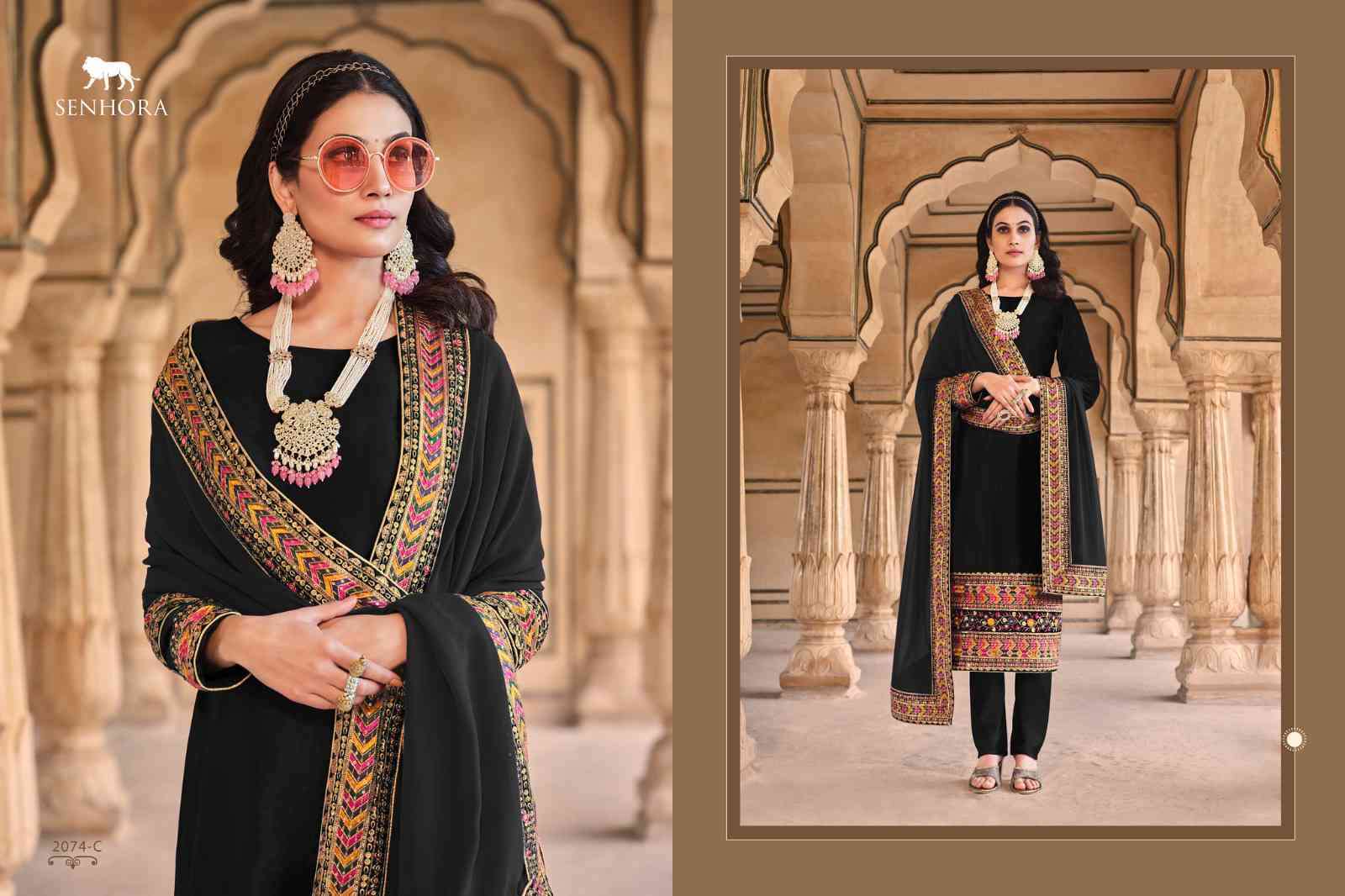 Senhora Aadhya 2074 Colors Designer Velvet Wedding Collection Suit Exporter view 7
