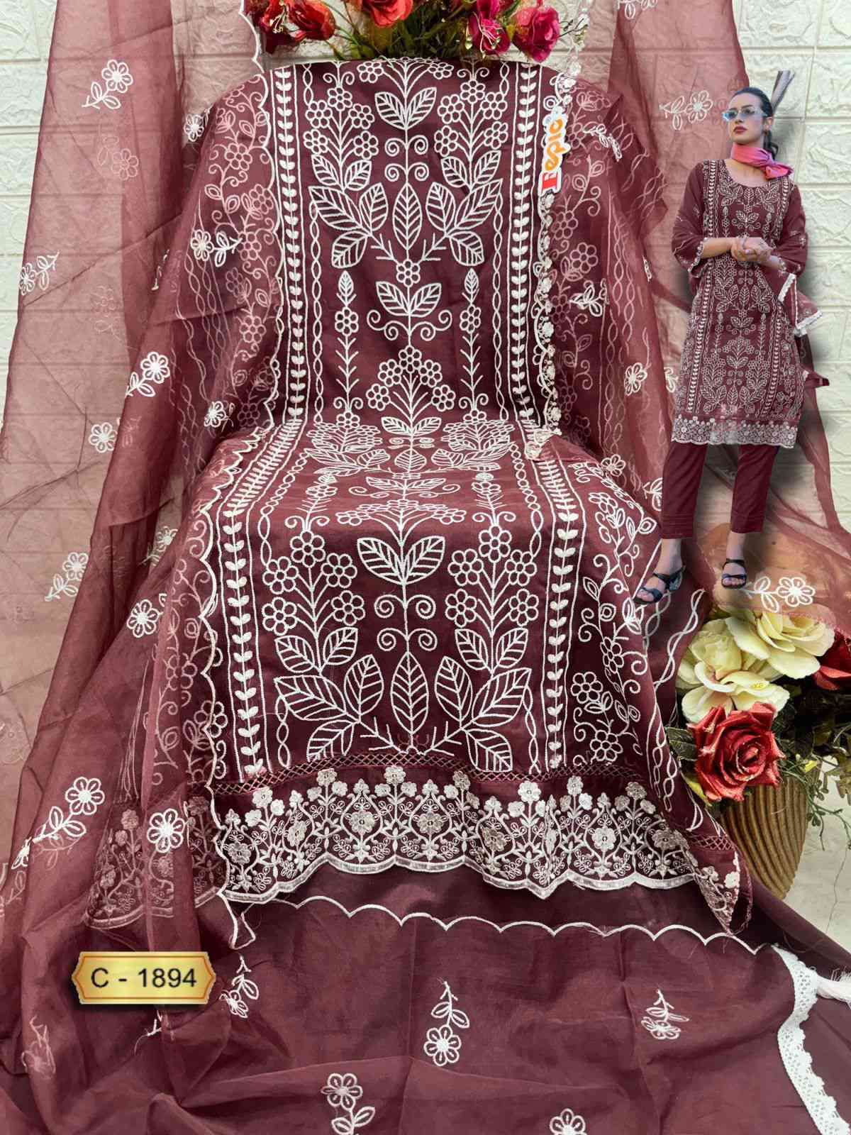 Fepic C 1894 Colors Organza Pakistani Suit Price view 8
