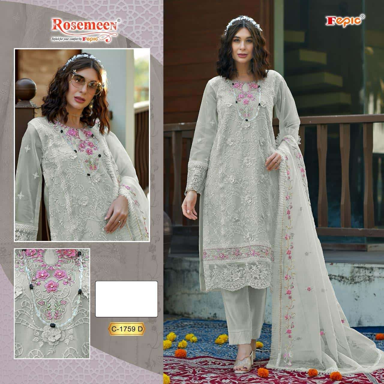 Fepic C 1759 Colors Designer Pakistani Salwar Kameez Wholesalers view 3