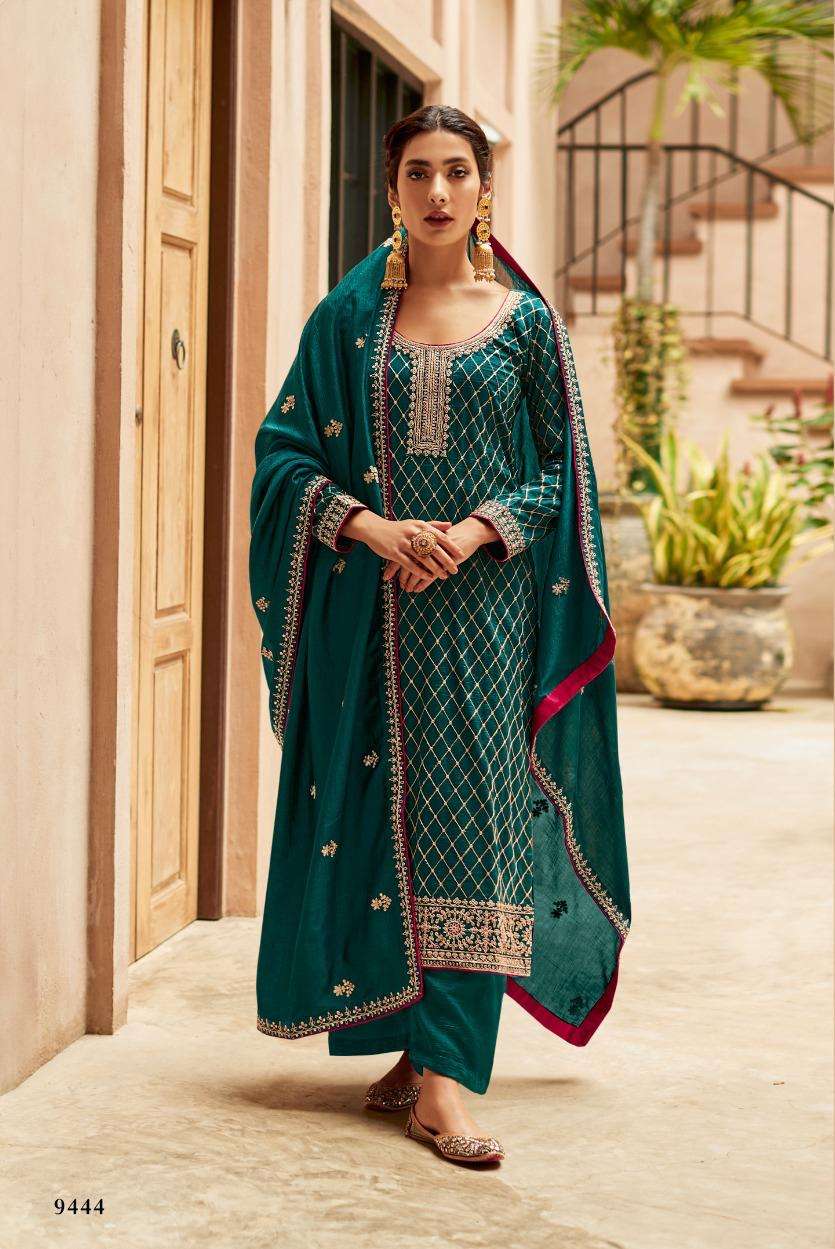 Aashirwad Nargis 9442 To 9446 New Designer Silk Suit Collection view 3