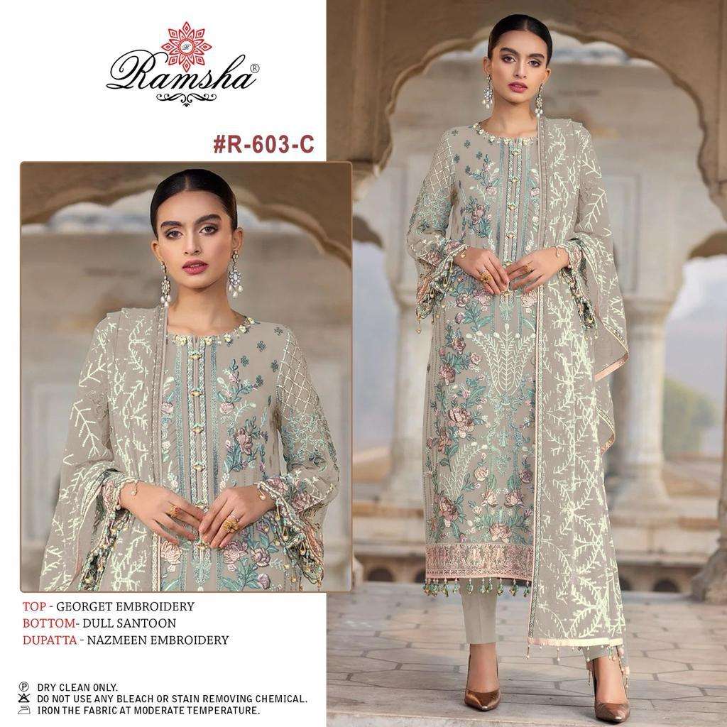 Ramsha R 603 NX Heavy Designer Style Pakistani Festive Wear Salwar Suit Wholesalers view 2
