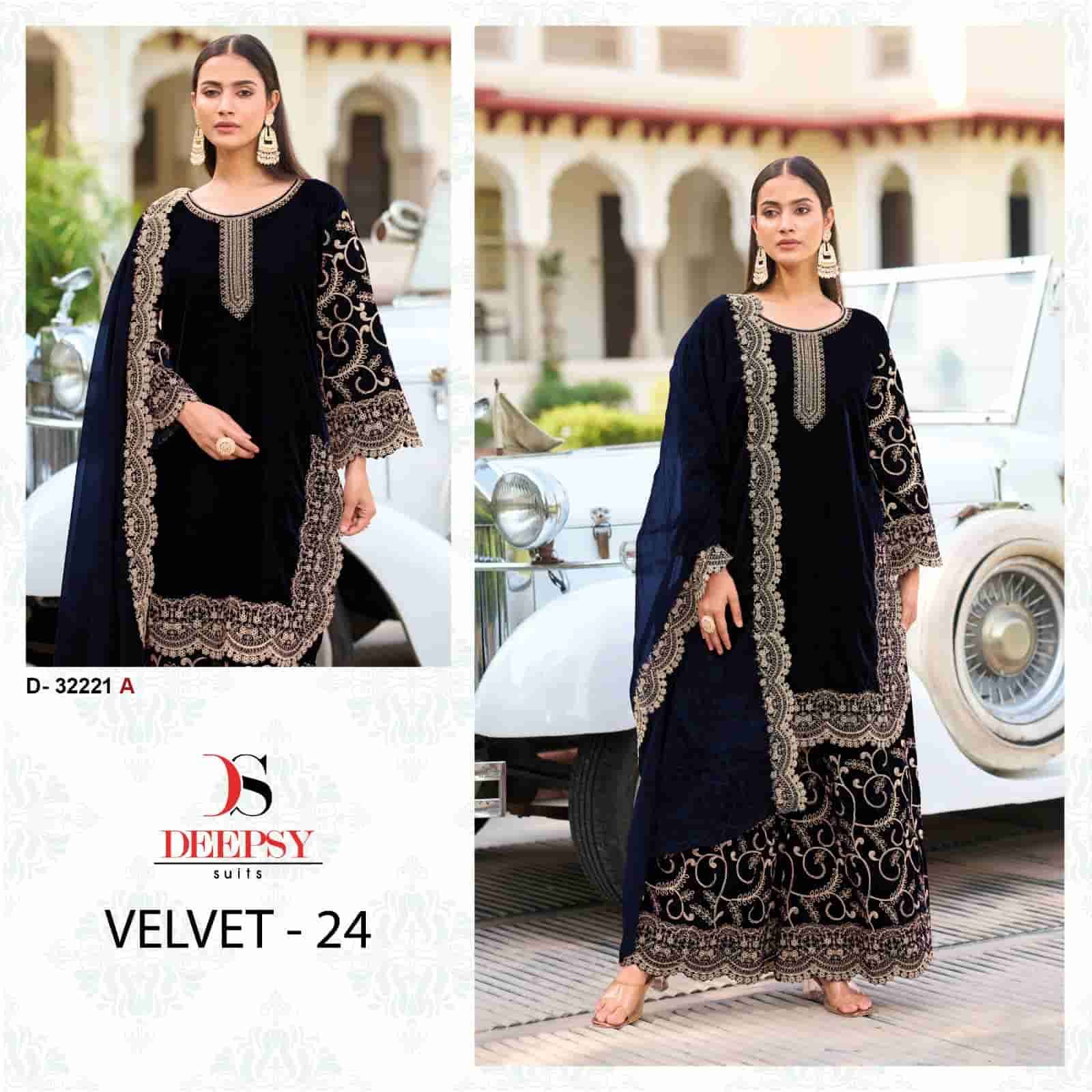 Deepsy D 32221 A Pakistani Style Designer Velvet Embroidered Suit Exporter