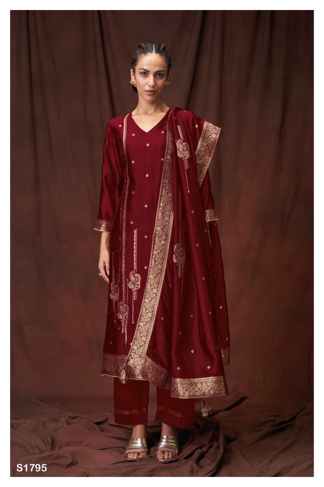 Ganga Dayanita 1795 Premium Designer Silk Dress Partywear Collection view 2