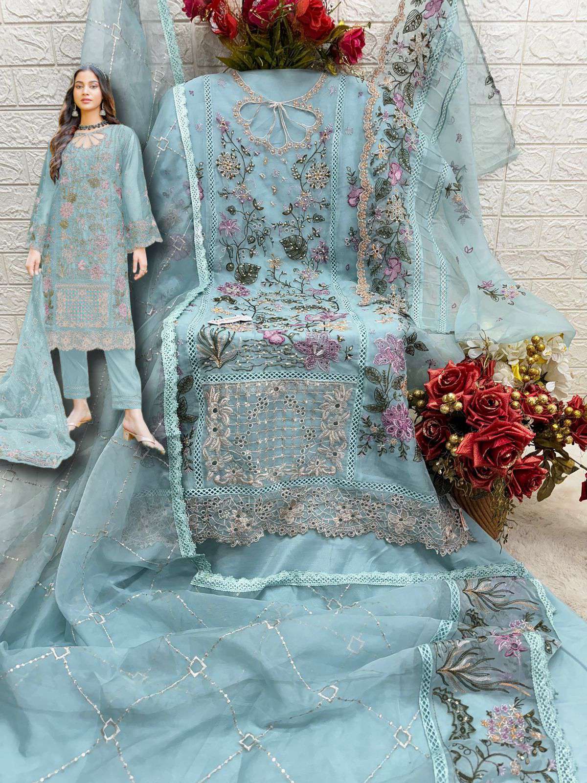 Fepic C 1795 Colors Latest Designs Pakistani Organza Suit Wholesalers view 8