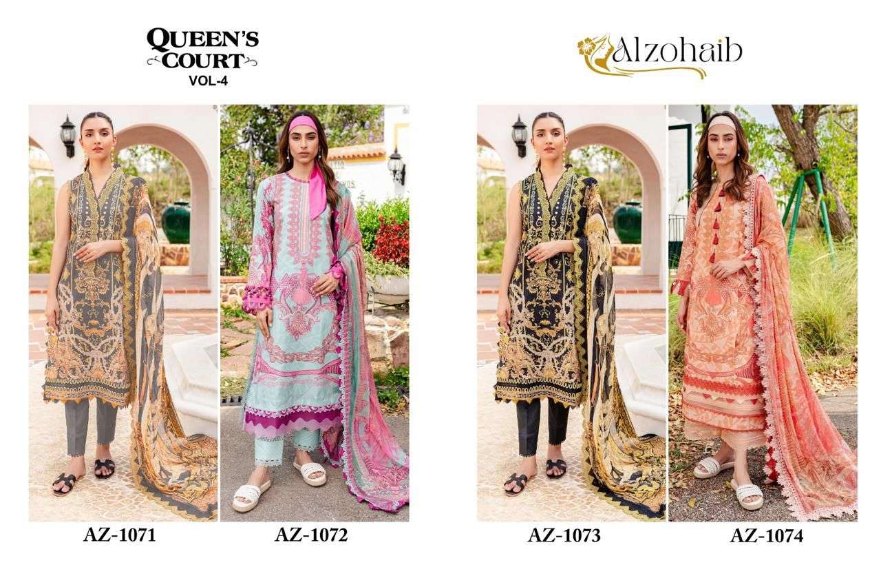 Alzohaib Queen Court Vol 4 Cotton Pakistani Suit view 9