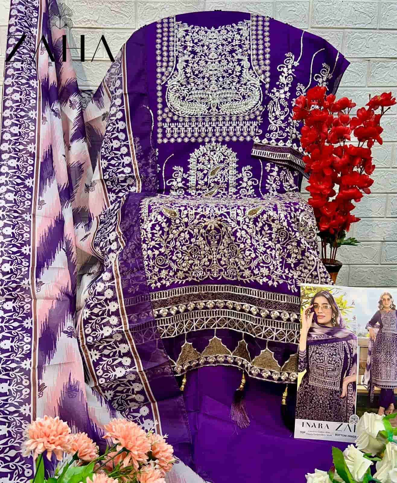 Zaha Inara Vol 1 Heavy Embroidered Cotton Salwar Suit Wholesalers view 11