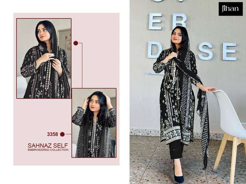 Jihan Sahnaz Self Embroidered Collection Designer Salwar Kameez Wholesalers view 2