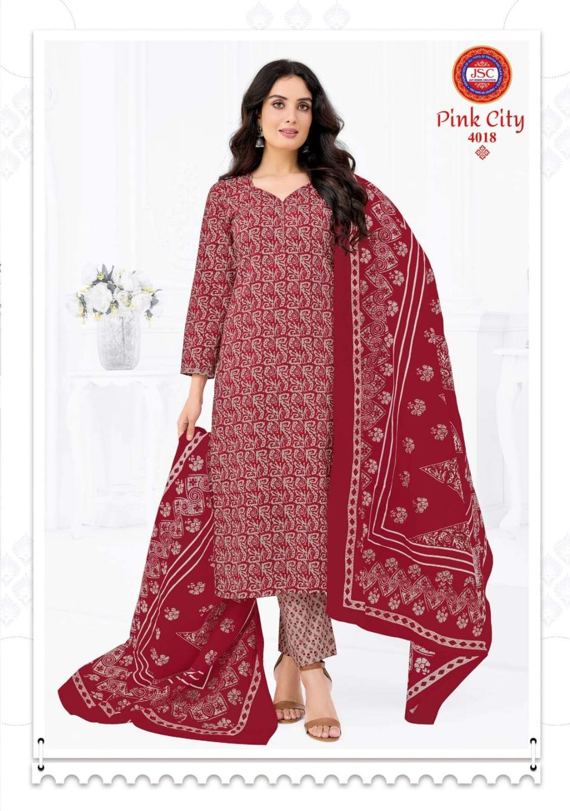 Jsc Pink City Vol 1 Unstitch Cotton Salwar Suit view 10