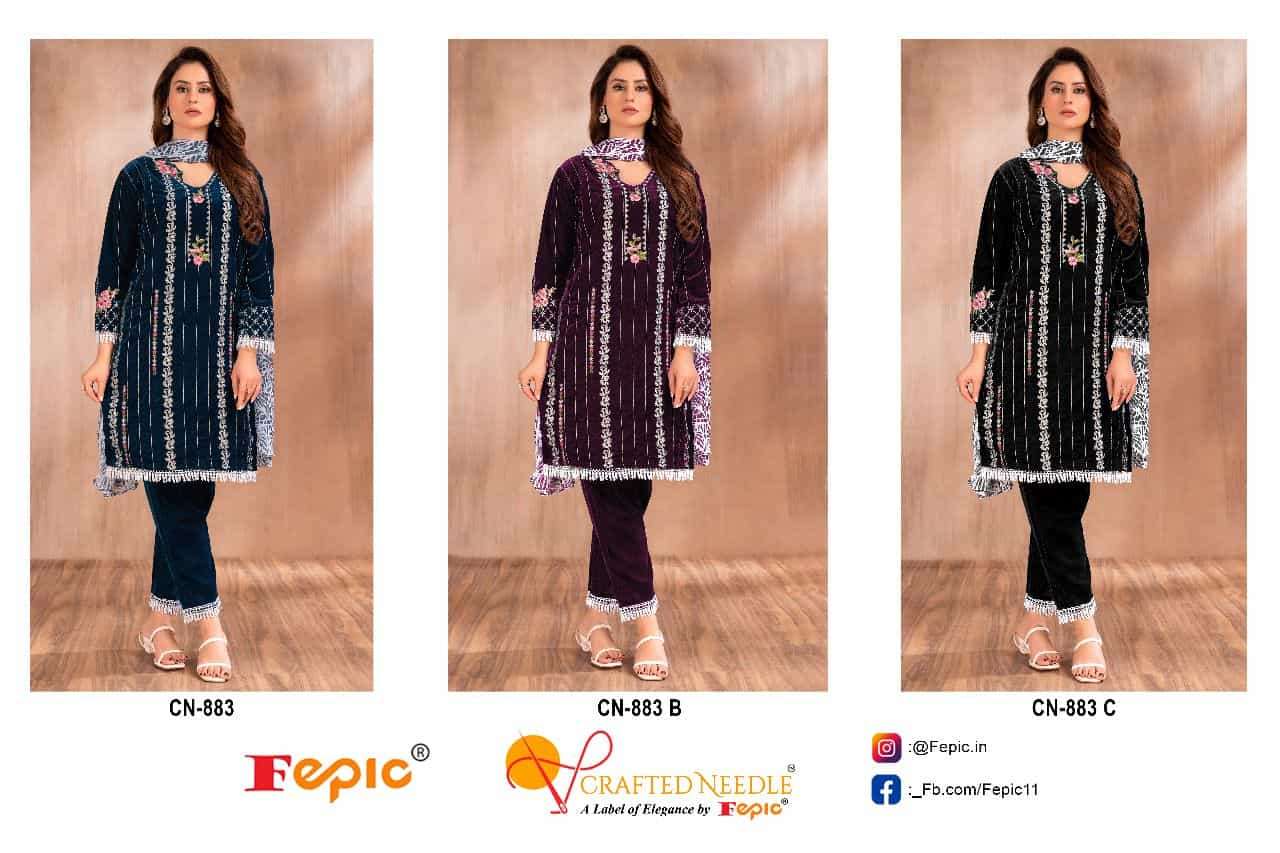 Crafted Needle CN 883 Velvet Pakistani Suit view 3