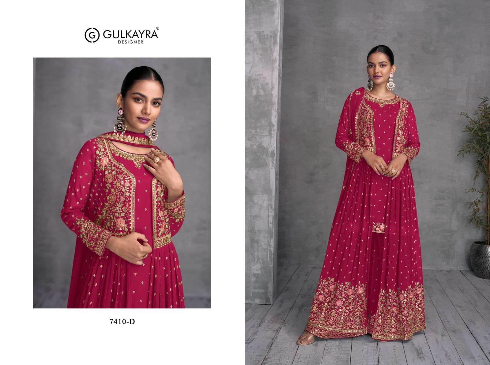 Gulkayra Zohana Georgette Shrug Style Dress view 3