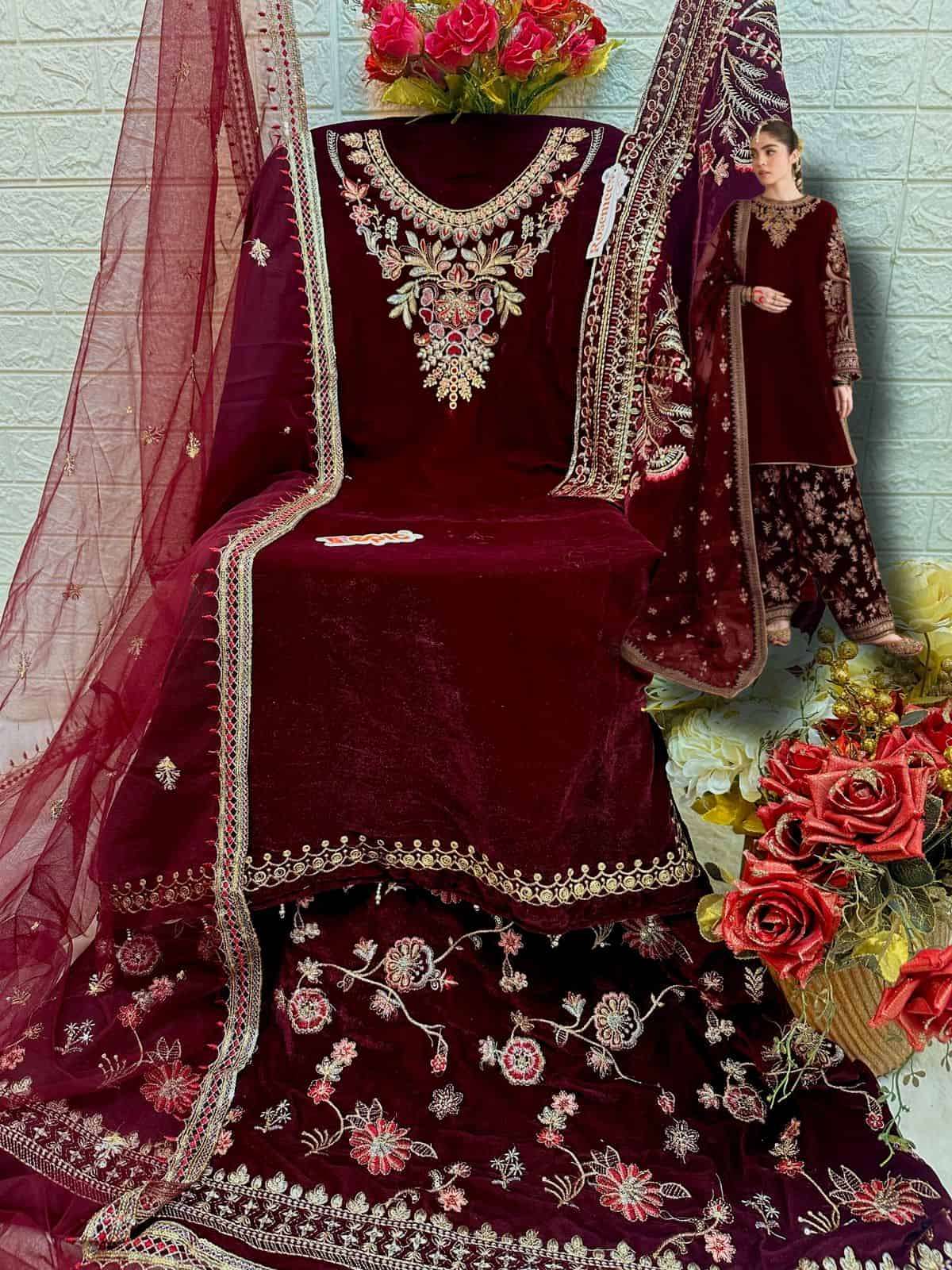 Fepic V 17022 D Latest Designer Style Pakistani Winter Wear Salwar Suit view 2