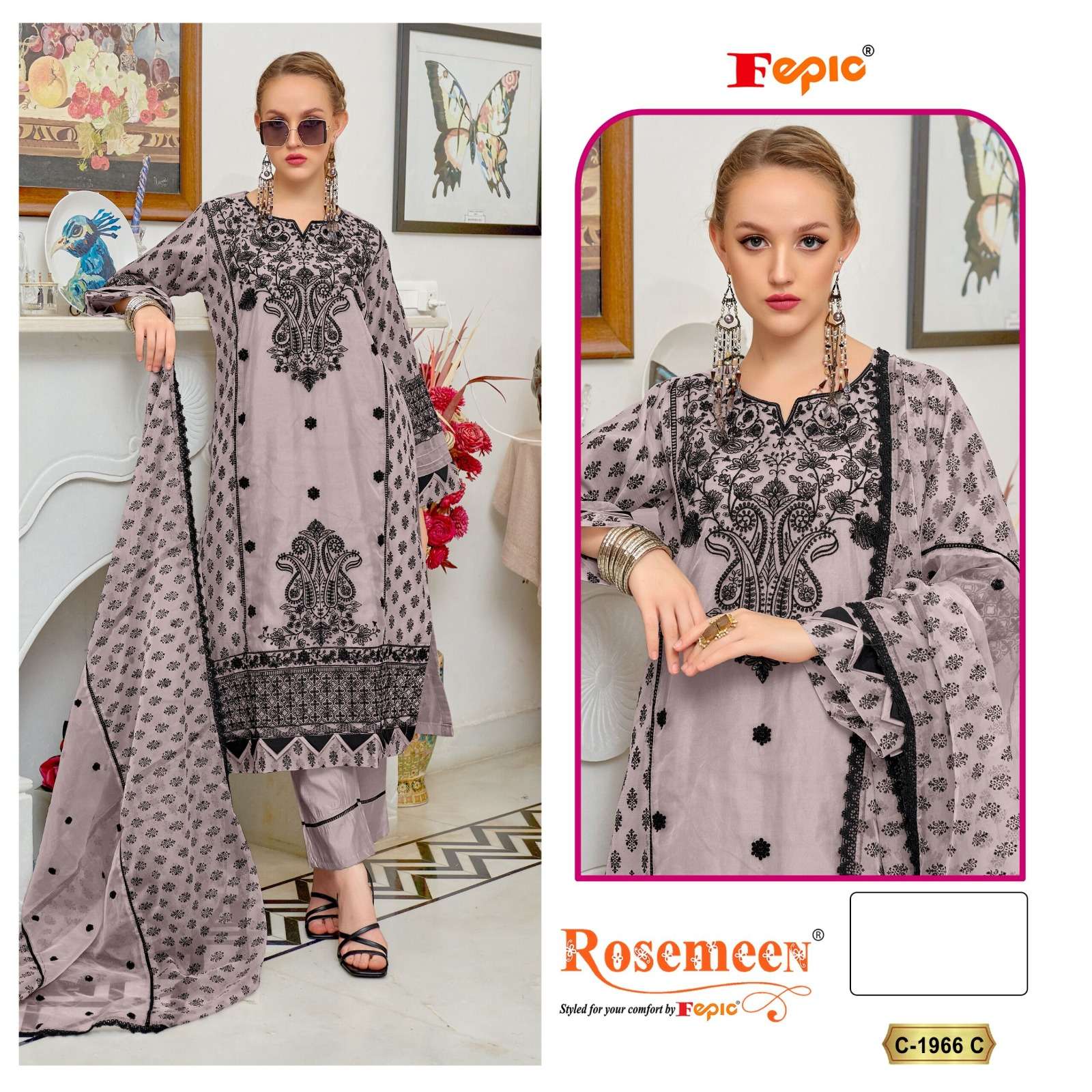 Fepic C 1966 Colors Pakistani Salwar Collection At Price view 3