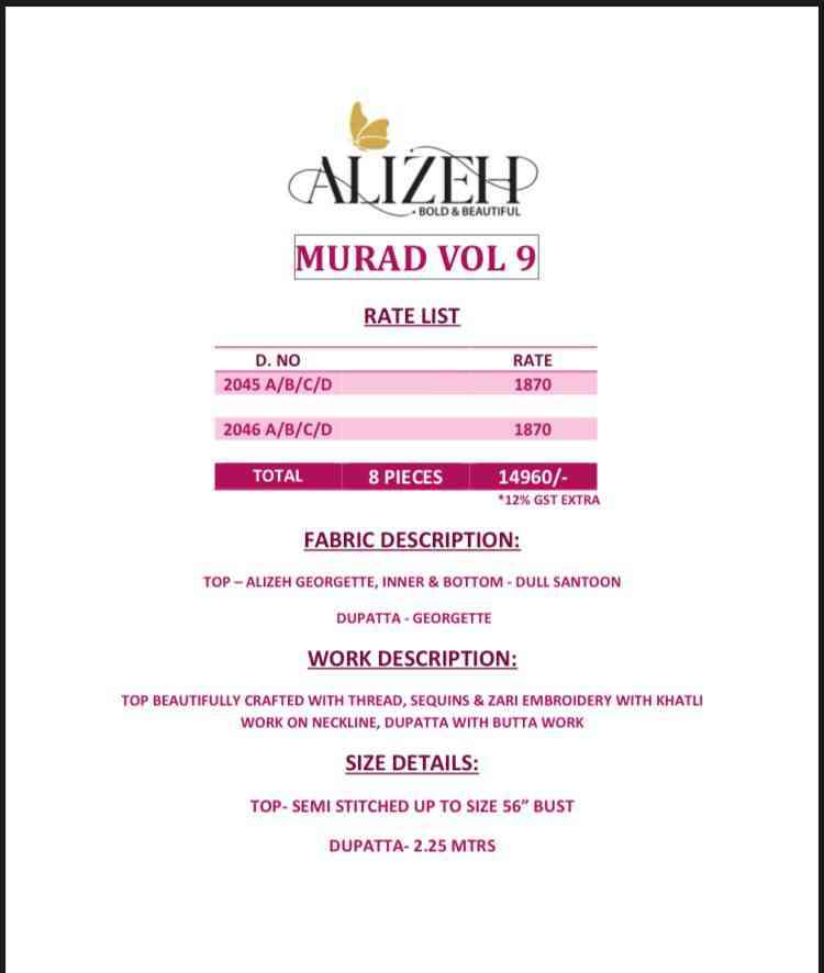 Alizeh Murad Vol 9 Branded Festive Collection Ladies Suit view 10