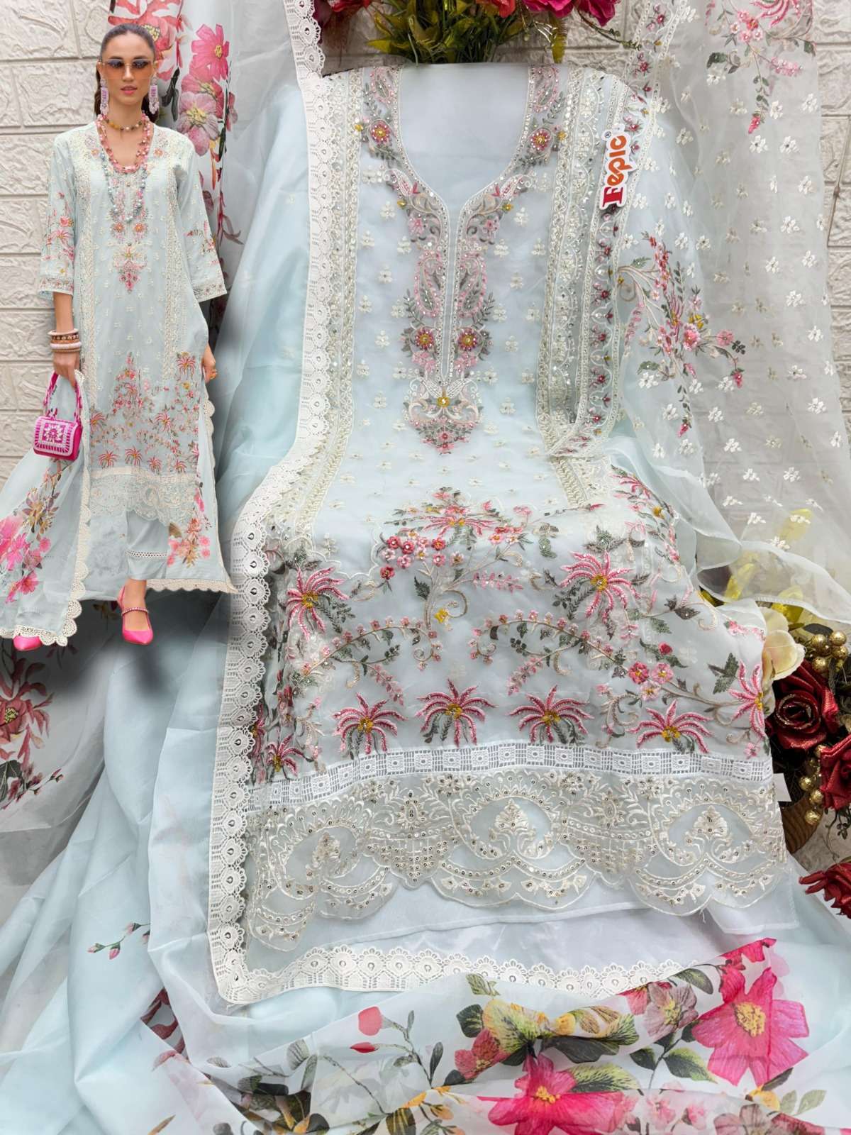 Fepic Rosemeen Organza Pakistani Suit view 4