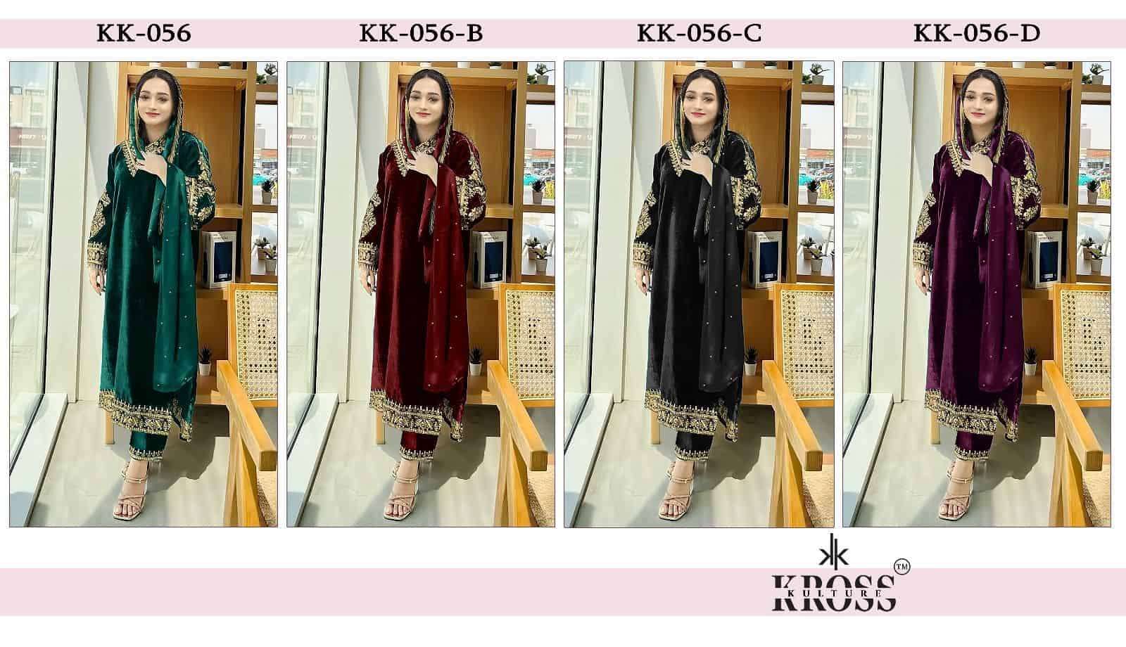 Kross Kulture KK 056 Velvet Pakistani Suit