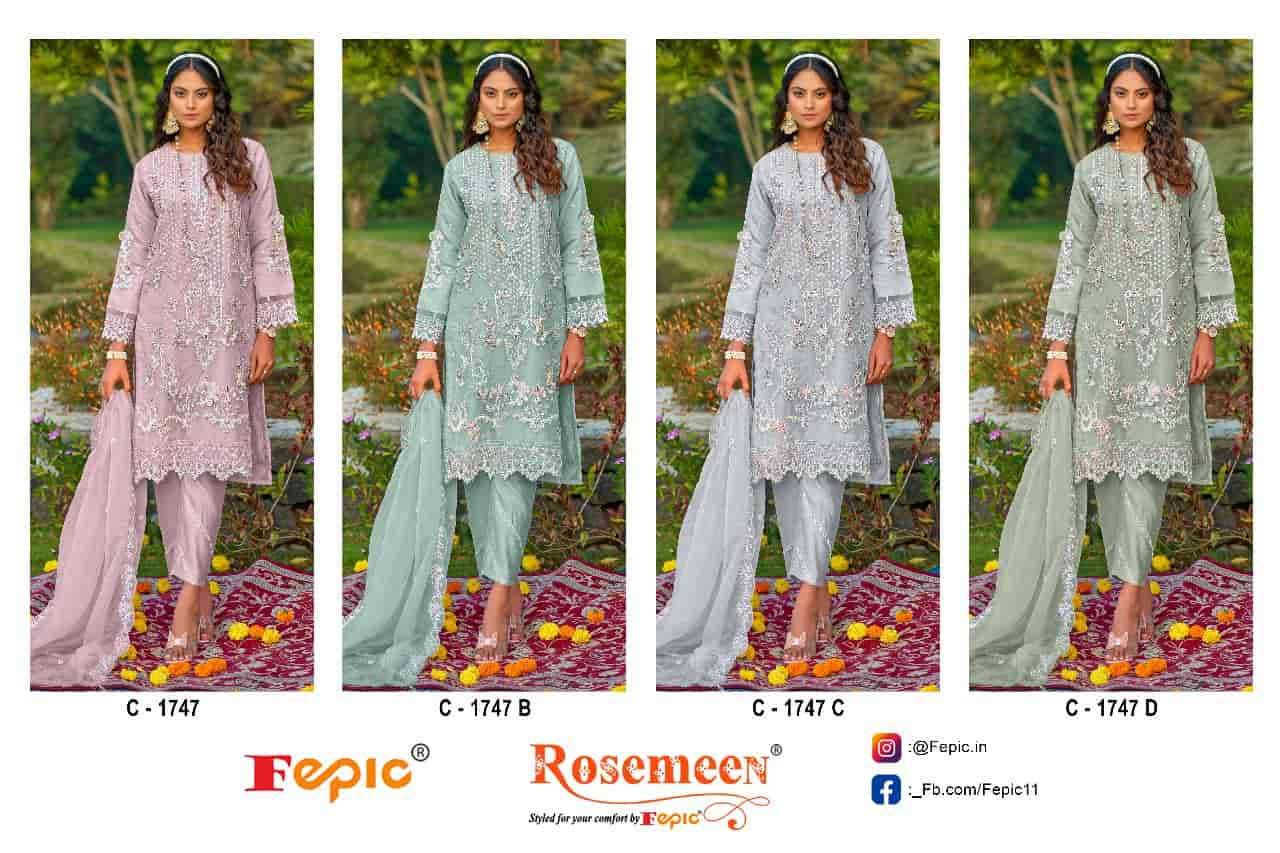 Fepic C 1747 Colors Organza Pakistani Salwar Kameez Collection view 5