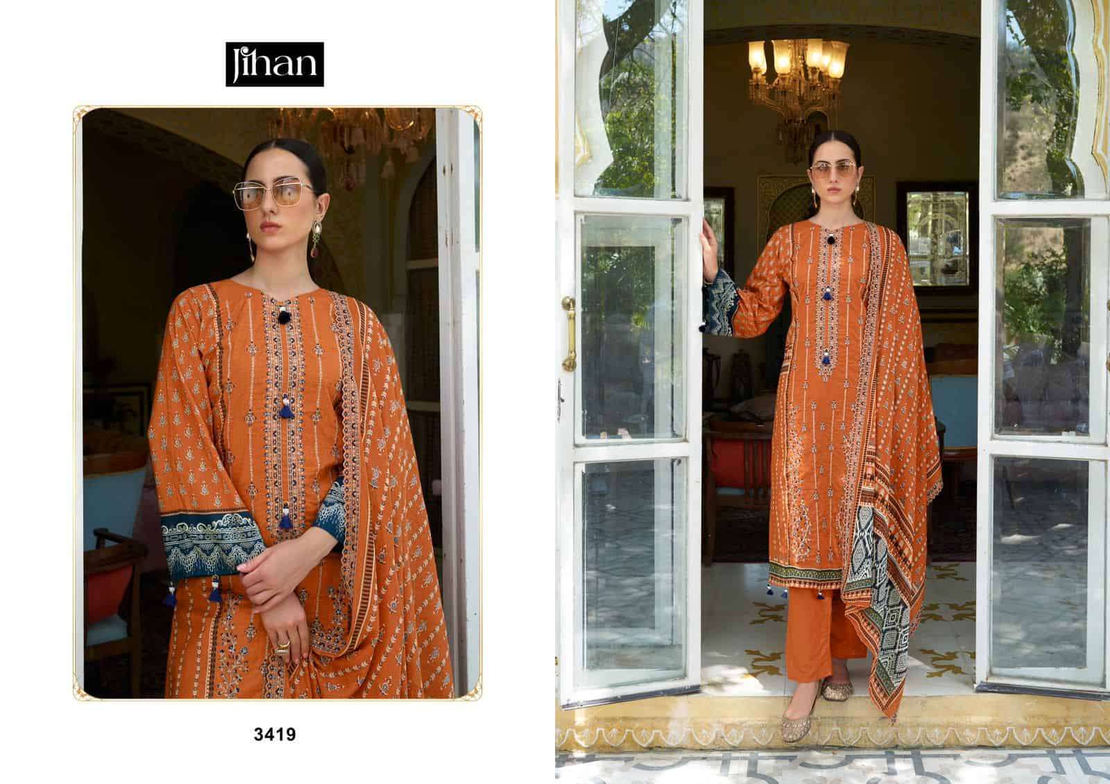 Jihan Bin Saeed Lawn Collection Vol 11 Fancy Designer Cotton Salwar Kameez Wholesalers view 3