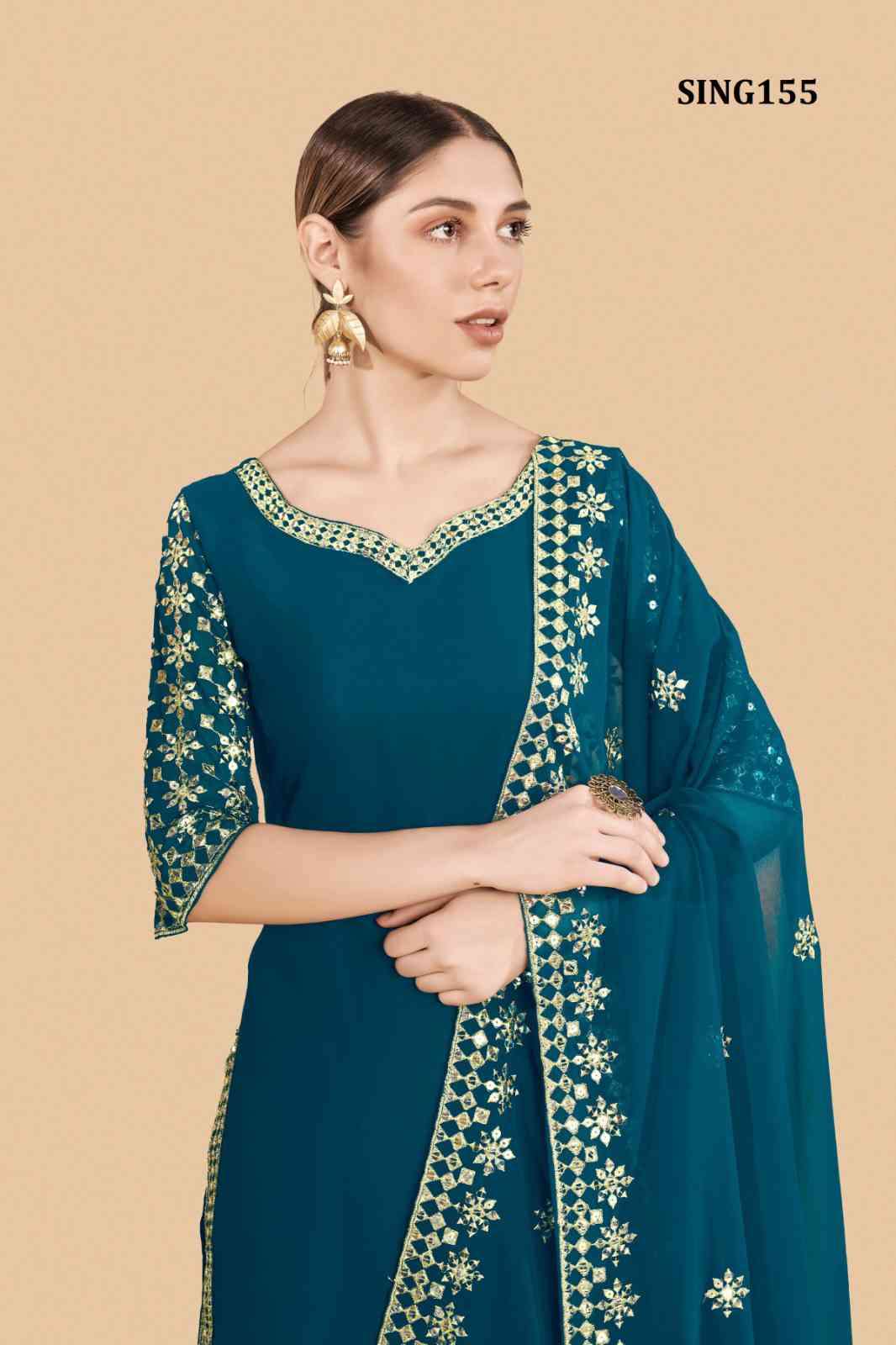 Arya Sing155 Partywear Latest Collection Palazzo Dress view 5