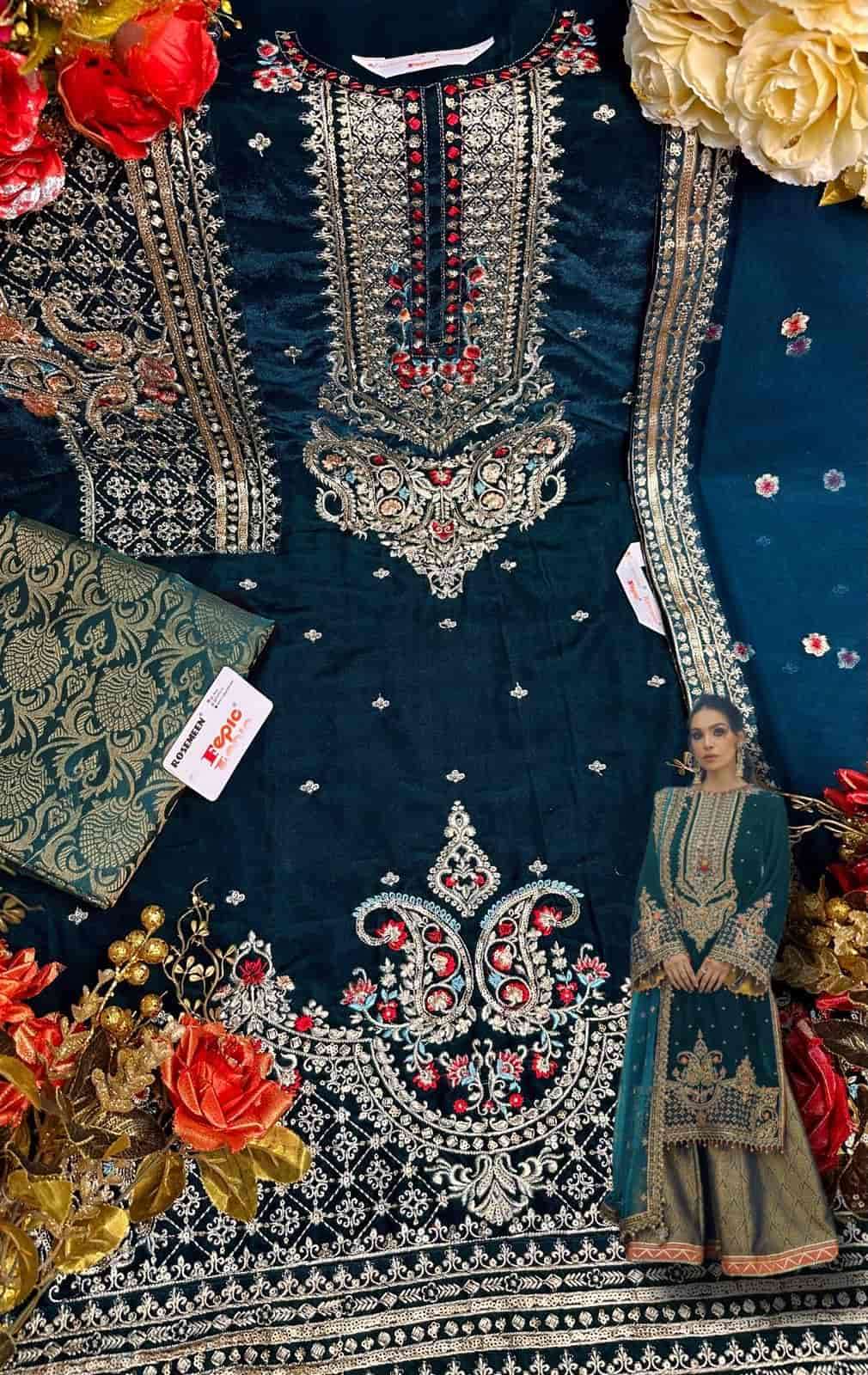 Fepic V 17020 A Exclusive Designer Pakistani Velvet Salwar Suit Exporter view 2