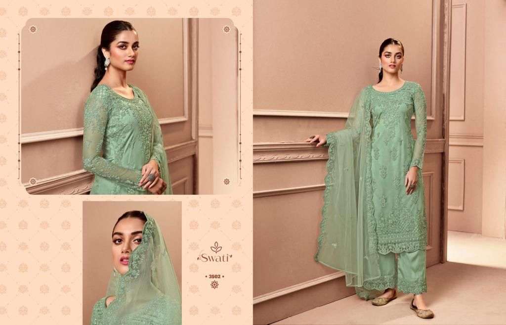 Swagat Swati 3501 To 3506 Designer Work Party Wear Suit New Designs view 3