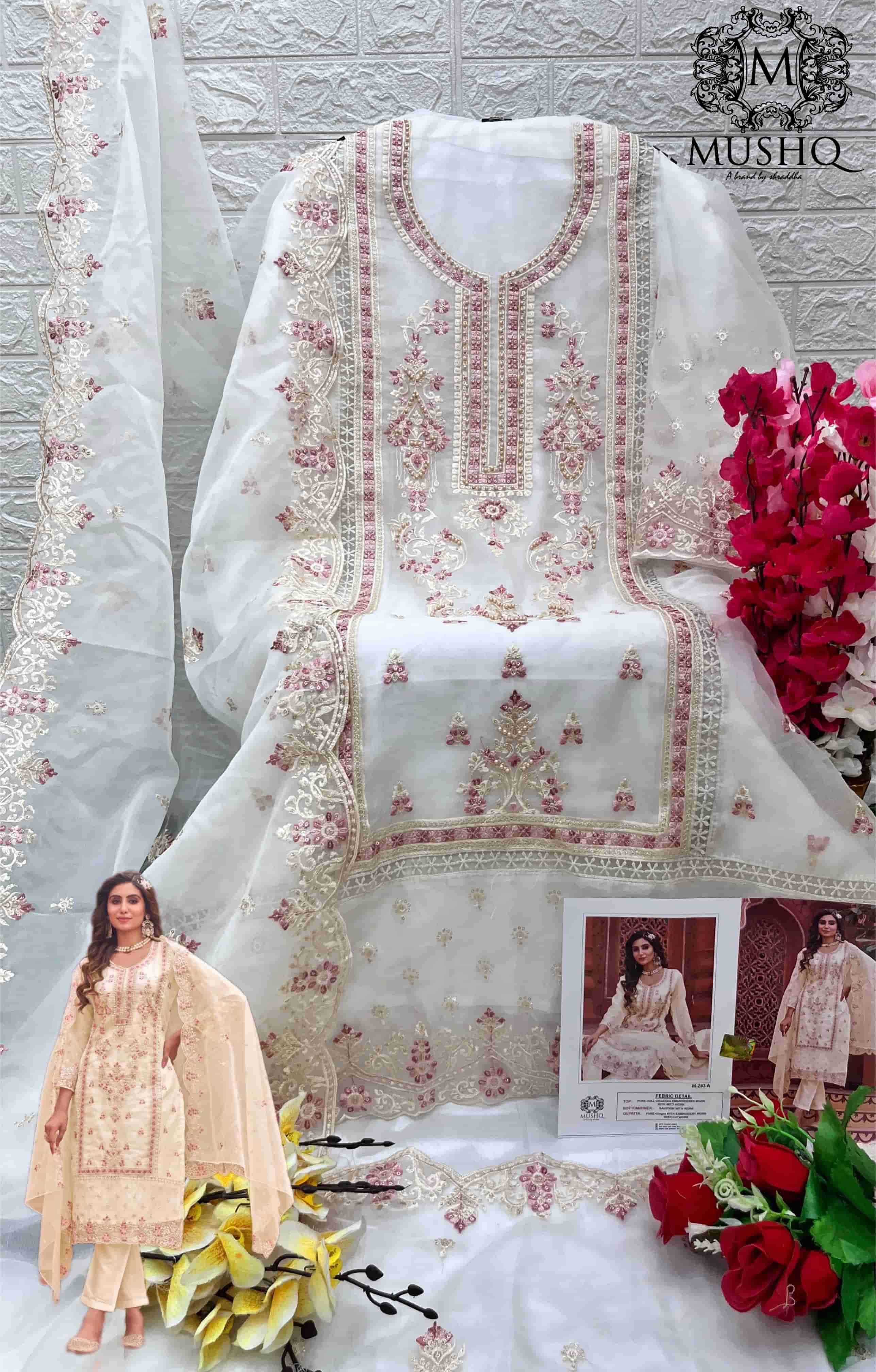 Mushq M 283 Colors Pakistani Style Designer Salwar Suit Wholesalers view 6