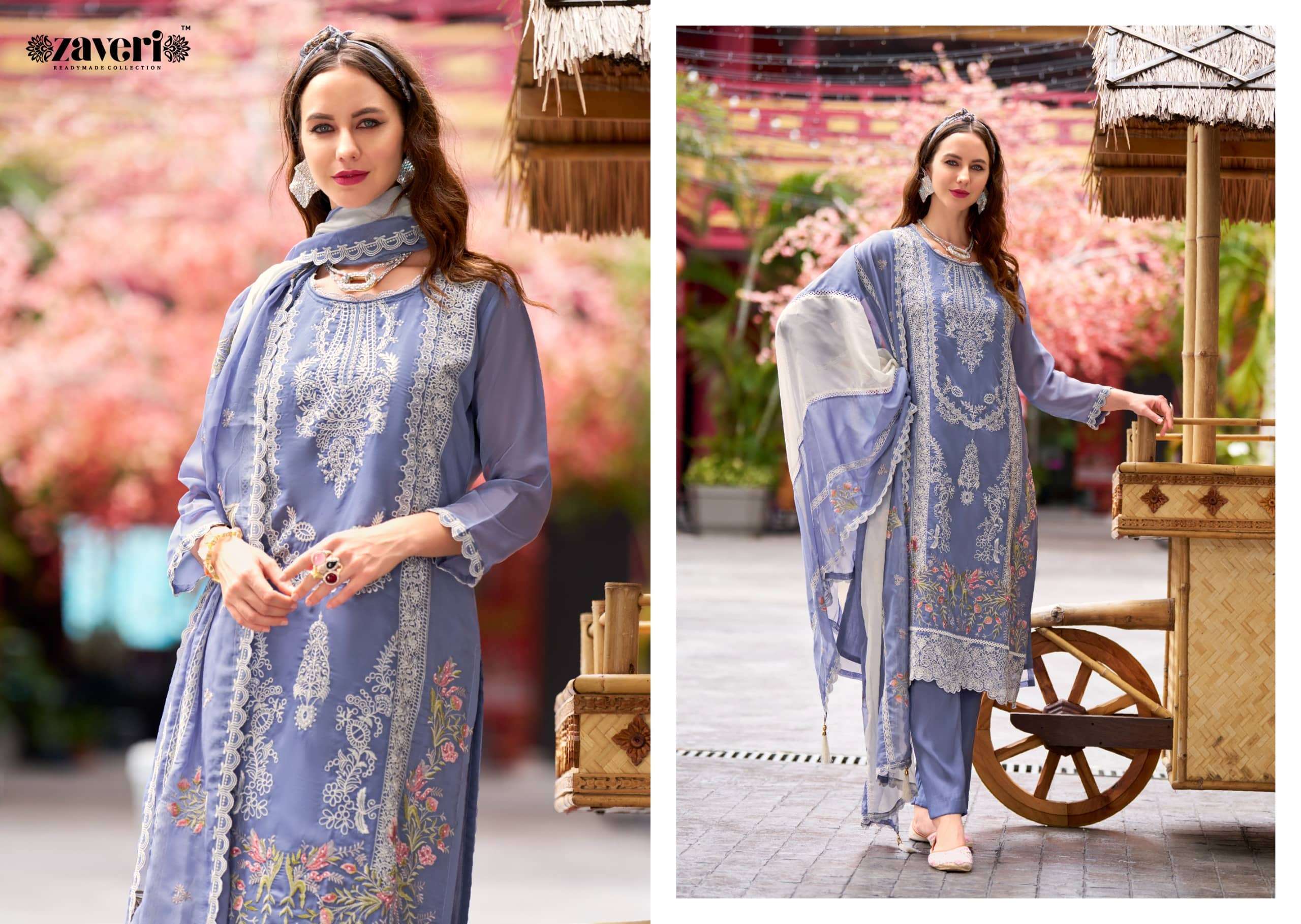 Zaveri Nutan Fancy Organza Suit Readymade Collection