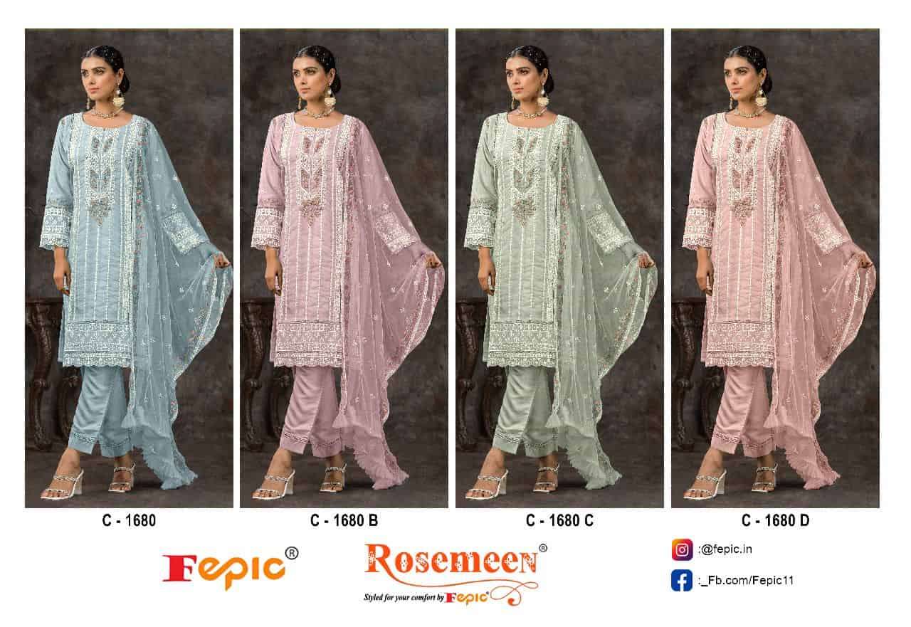 Fepic C 1680 Colors Pakistani Latest Designer Style Festive Wear Salwar Suit Exporters view 4