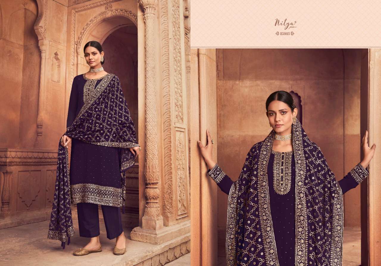 LT Fabrics nitya Vol 185 Party Wear georgette Straight Suit Collection view 6