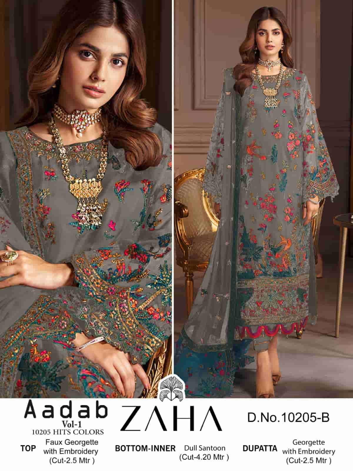 Zaha Aadab Vol 1 10205 Colors Pakistani Festive Wear Style Designer Suit view 2