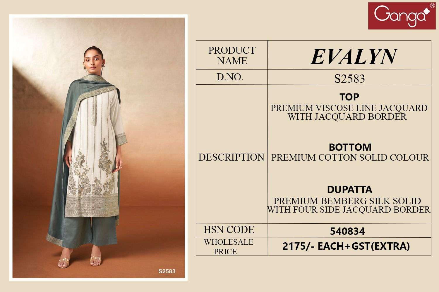 Ganga Evalyn 2583 Exclusive Ladies Dress Ganga Fashion Suit Collection view 4