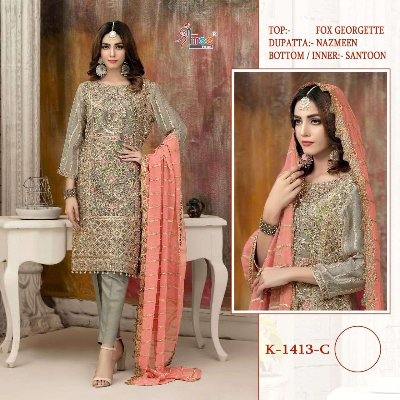 Shree Fabs K 1413 Colors Pakistani Festive Wear Style Heavy Designer Suit Wholesalers view 5