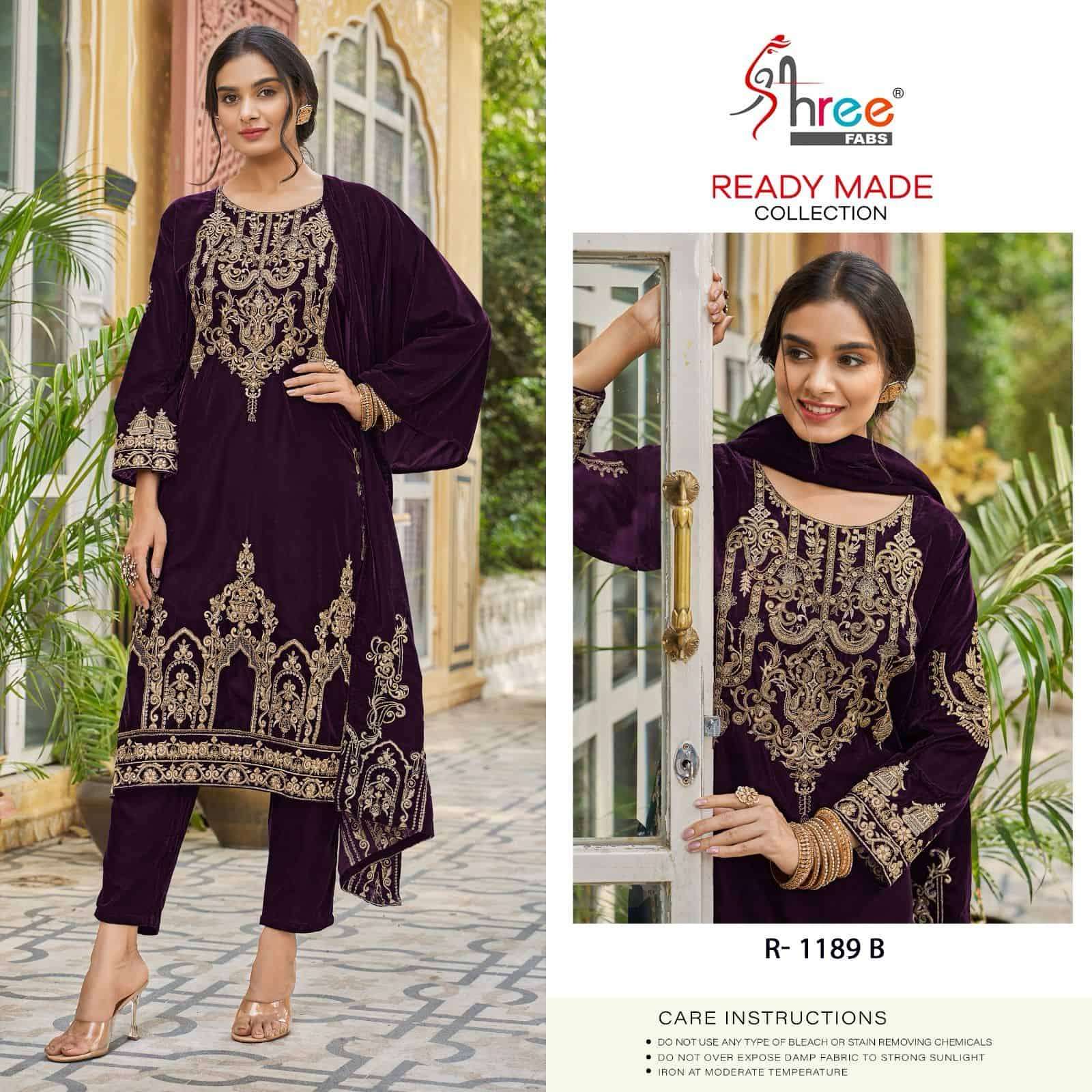 Shree Fabs R 1189 Colors Velvet Readymade Collection Festive Wear Suit Wholesalers view 8