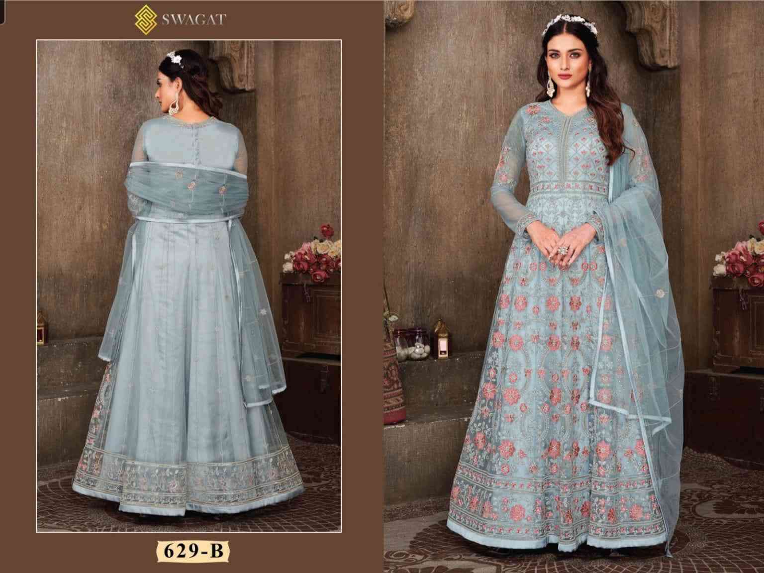 Swagat Voilet 692 Colors Partywear Anarkali Gown Catalog Online view 5