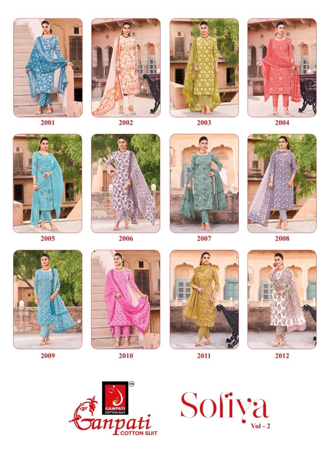 Ganpati Sofiya Vol 2 Unstitch Cotton Ladies Dress Catalog view 7