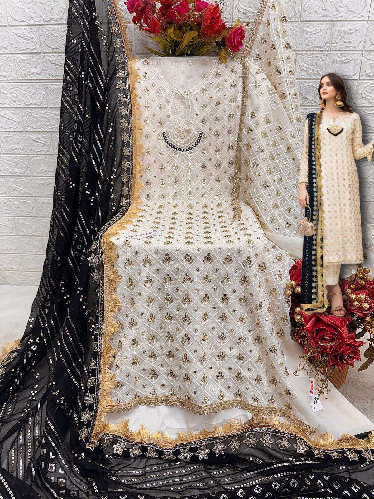 Fepic Rosemeen Embroidered Georgette Suit view 9